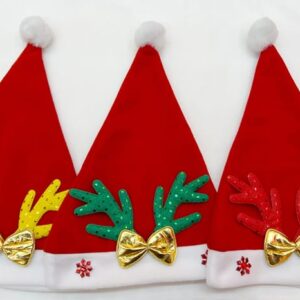 Christmas hats with horn prints